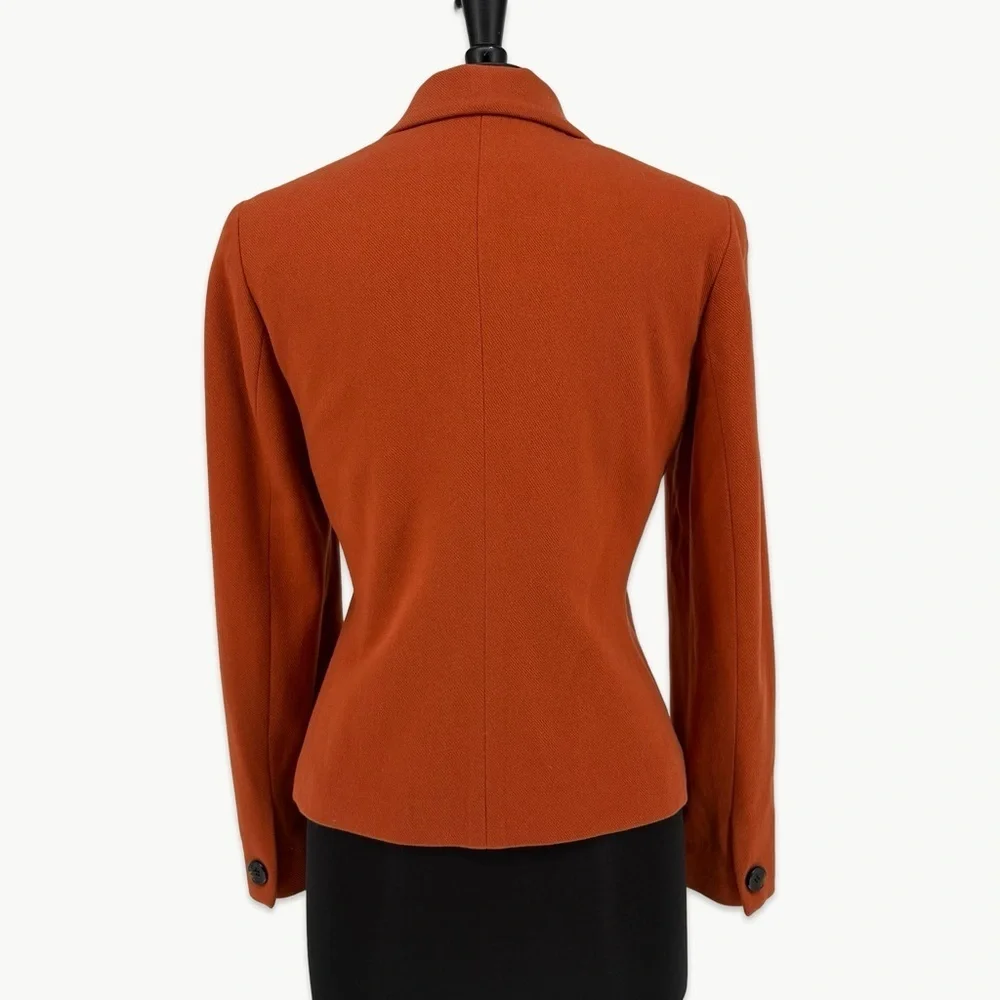 Vintage Ann Taylor Wool Cashmere Blazer Size 6 Burnt Orange 90s Classic - Picture 8 of 13